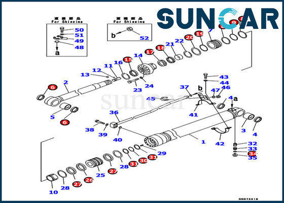 707-99-37310 Komatsu Boom Cylinder Seal Kit أجزاء حفارة PC130-7K طقم إصلاح الختم