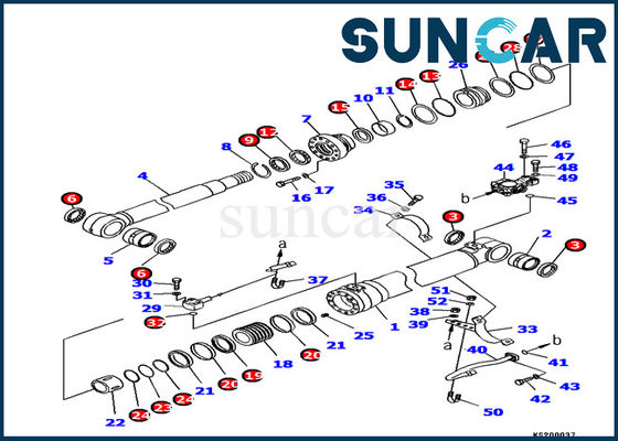 707-99-46430 Komatsu Boom Lift Cylinder Seal Kit للحفارة PC180LC-7 طقم إصلاح داخلي