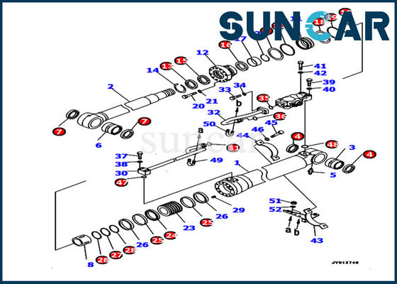 Komatsu Excavator 707-99-46440 Boom Cylinder Repair Seal Kits PC190LC-8 Model Service Kit