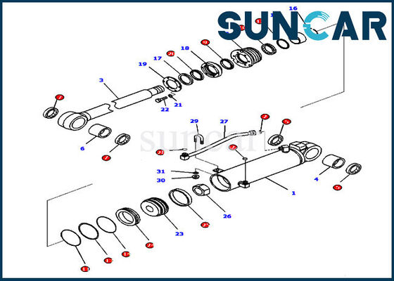 707-99-42310 Ripper Lift طقم ختم إصلاح أسطوانة هيدروليكية لأجزاء D65EX-16 كوماتسو الداخلية