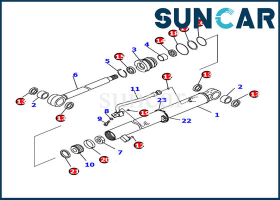 707-98-04720 Komatsu Arm Cylinder Seal Kit يناسب PC14R-3 حفارة هيدروليكية أسطوانة الأجزاء الداخلية