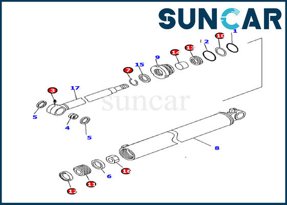 707-98-35330 Komatsu RLG Cylinder Seal Kit PC130F-7 حفارة اسطوانة مجموعة الخدمة الداخلية