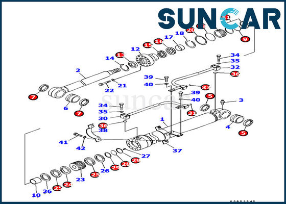 707-99-37170 Boom Cylinder Seal Repair Kit لموديلات Komatsu Excavator PC138US-8