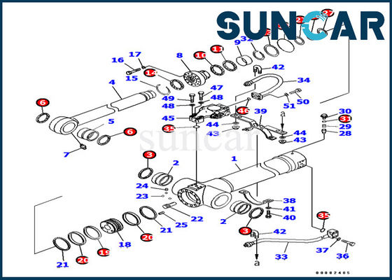 707-99-38440 7079938440 طقم ختم أسطوانة الذراع PC138US-8 Komatsu Excavator CYL Service Kit
