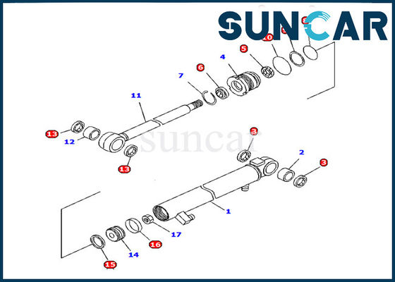 Komatsu Service Kit 707-98-13960 Oil Resistance Arm Cylinder Seal Kits Excavator PC15R-8