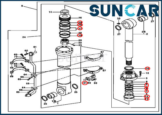 4653042 مجموعة ختم أسطوانة دلو 450LC 450DLC حفارة JOHN DEERE Replacemenet Kits