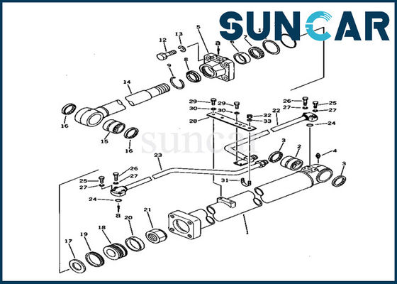Komatsu Service Kit 707-98-38510 Boom Cylinder Seal Kits حفارة PC150-1 طقم ختم إصلاح