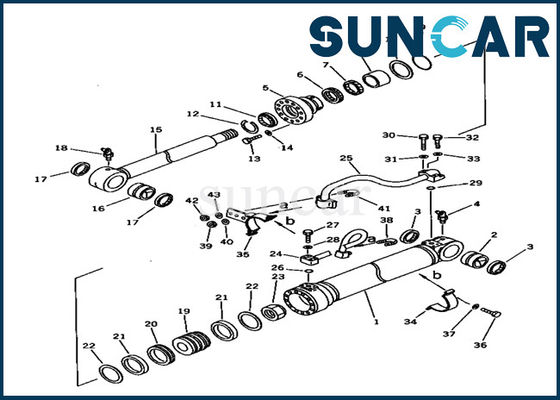 Komatsu Boom Cylinder Service Kit 707-98-38520 مجموعة الختم لاستبدال حفارة PC150-5