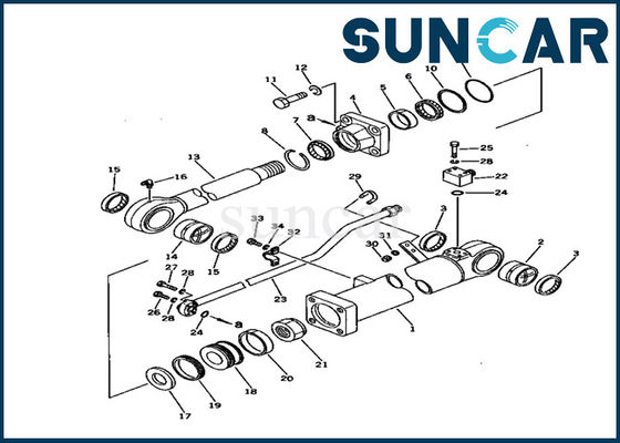 707-98-45100 طقم ختم أسطوانة الذراع Komatsu Excavator PC150-1 مجموعة خدمة إصلاح الأجزاء الداخلية