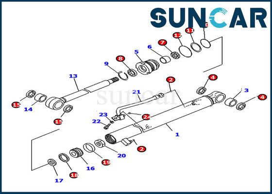 PC18MR-2 Service Kit Parts Komatsu Excavator 707-98-05660 Arm Cylinder Seal Kit