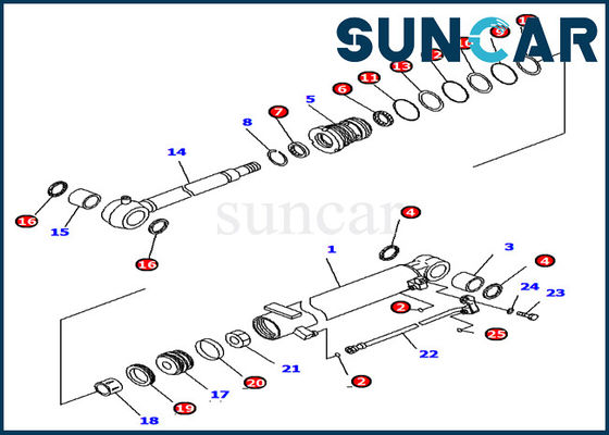 707-98-12390 طقم ختم كوماتسو PC16R-3 طقم إصلاح ختم الأسطوانة لاستبدال نموذج حفارة