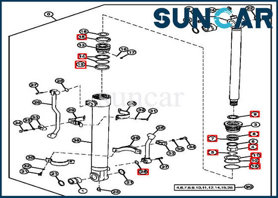 4369716 مجموعة أدوات خدمة الأسطوانة لختم الزيت للحفارة 190 80 John Deere