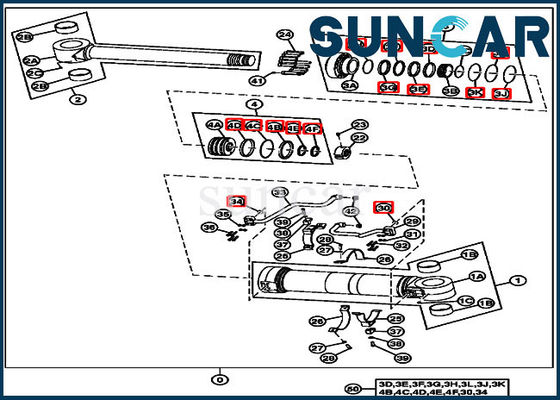 4669894 طقم ختم الأسطوانة لتحديد المواقع يناسب معدات طرازات John Deere 190DW