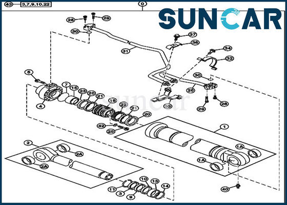 Excavator Oil Seals 9257531 Boom Cylinder Seal Repair Kit Fits 230CLC John Deere Parts