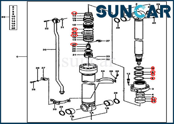 4631062 Arm Cylinder Seal Kit حفارة الهيدروليكية الأختام JOHN DEERE Service Kit