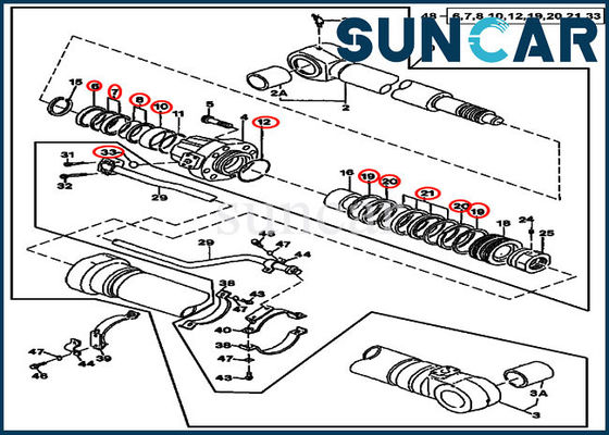 طقم ختم أسطوانة الذراع 9178284 لموديلات معدات John Deere 230LCR 200CLC 790ELC