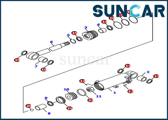 707-98-12790 Blade Cylinder Sealing Kit Cylinder Service Kit لحفارة كوماتسو PC16R-3