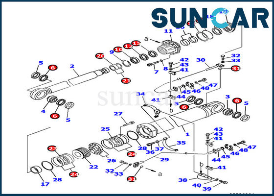 Komatsu Excavator 707-99-87730 Boom الهيدروليكية أسطوانة ختم عدة أطقم الختم يناسب PC1800-6
