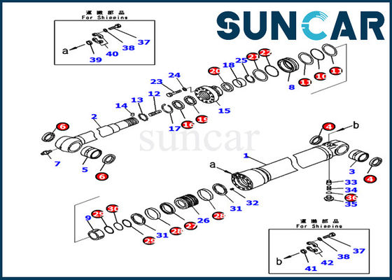 721-98-00260 ARM Cylinder Seal Kit Komatsu Excavator PC240LC-11 طقم إصلاح داخلي هيدروليكي