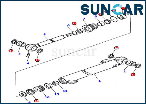 878000390 Komatsu Bucket Cylinder Seal Kit حفارة ختم عدة يناسب حفارة PC20-7