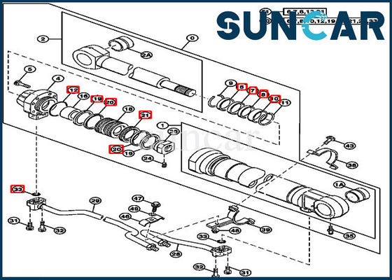 AT264437 طقم أسطوانة هيدروليكية Boom Seal Kit لأجزاء 200LC 2054 270LC John Deere