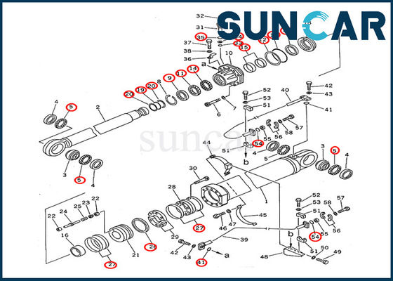 707-99-87660 Komatsu Excavator 2nd Boom Cylinder Seal Kit PC1600-1 أجزاء الأسطوانة الهيدروليكية الداخلية