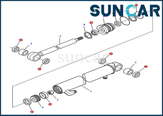 878000501 DELUXE Arm Cylinder Sealing Kit Komatsu Excavator PC15R-8 الأجزاء الداخلية الهيدروليكية