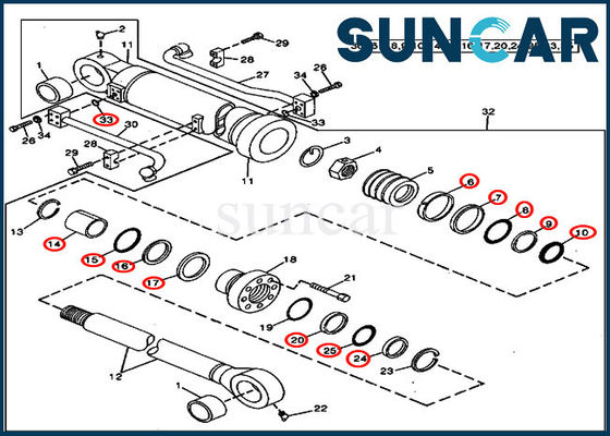 AT264443 طقم ختم استبدال أسطوانة الجرافة لموديلات John Deere 490 Excavator