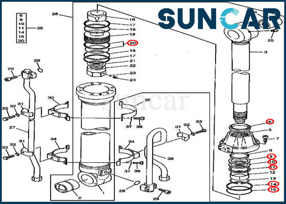 AT192075 Hydraulic Repair Oil Seal Kit Fits John Deere Excavator Arm Cylinder 590D