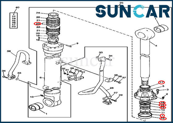 790 Boom Seal Kit AT192076 Deere استبدال قطع غيار حفار اسطوانة إصلاح أجزاء