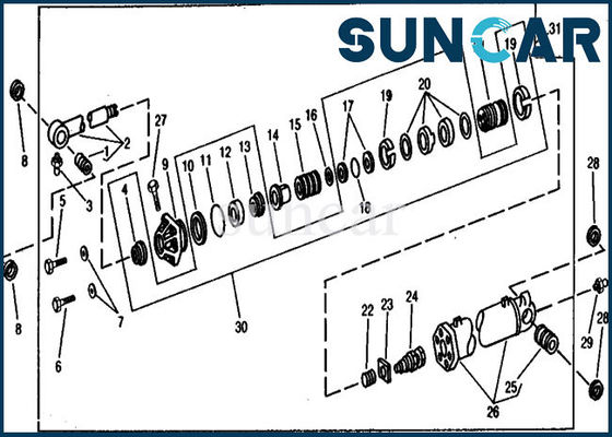 AR105677 طقم ختم دلو طقم إصلاح أسطوانة هيدروليكية لـ 890A John Deere