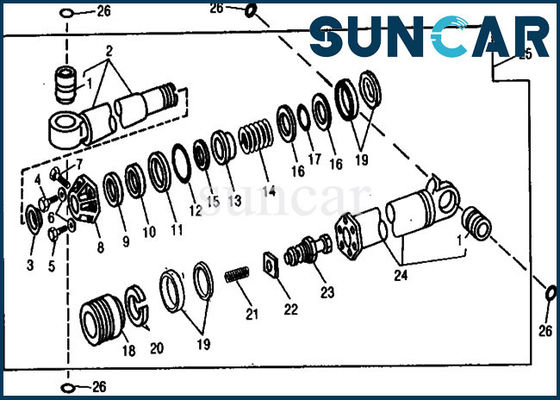 AR105293 أسطوانة هيدروليكية Deere Parts 890 Crowd Seal Repair Kit Excavator Service Kits