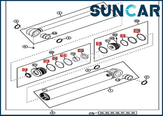 4634033 Boom Cylinder Seal Kit يناسب أجزاء ختم حفارة JOHN DEERE 35G 35D