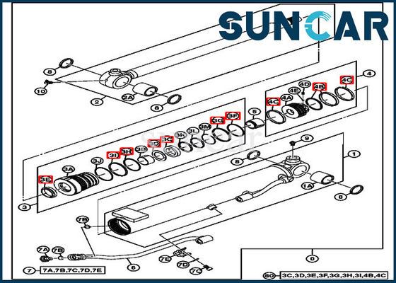 17D JOHN DEERE 4667615 Boom Repair Seal Kit يناسب 35 ملم قضيب 60 ملم اسطوانة تتحمل