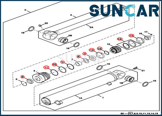 طقم ختم الذراع FYD00003882 أطقم إصلاح الأسطوانة يناسب أجزاء حفارة JOHN DEERE 17D