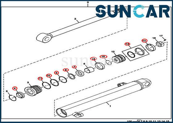 17D JOHN DEERE FYD00003887 Span Seal Repair Kit مجموعات استبدال الأسطوانة