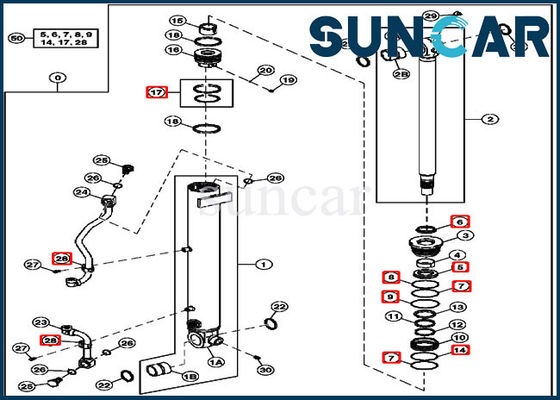 4634038 طقم إصلاح أختام أسطوانة ذراع الرافعة البديلة John Deere أطقم مقاومة التآكل