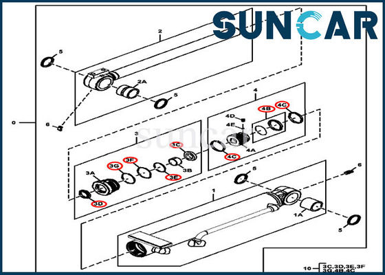 بليد زاوية أسطوانة هيدروليكية 4614062 طقم ختم الزيت يناسب 60D 60G John Deere Machinery Sealing