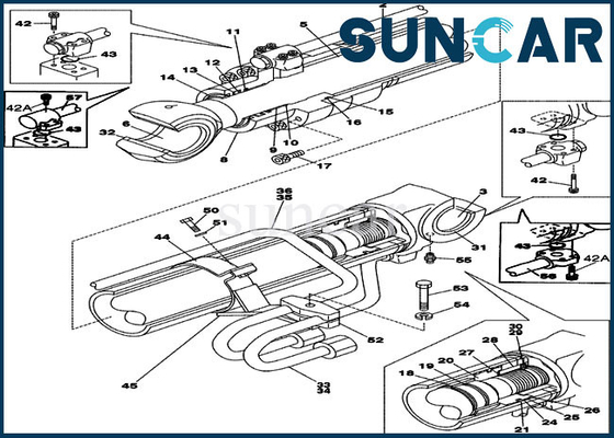 LZ00445 طقم ختم الاسطوانة Boom Repair Kits يناسب CASE CX210N CX210LR ختم الجزء