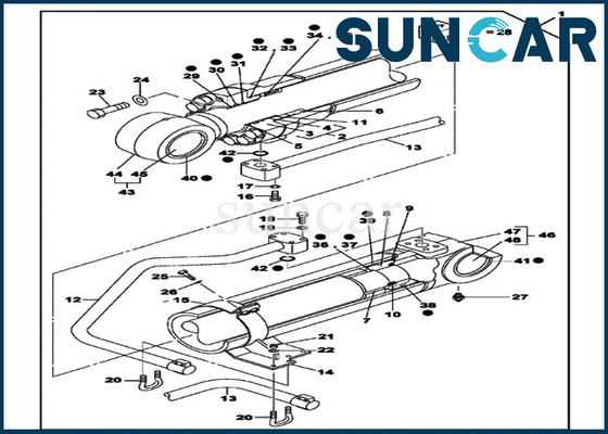 CX700B CX700 CASE LZ006970 Boom Rebuild Kit طقم ختم الأسطوانة الهيدروليكية