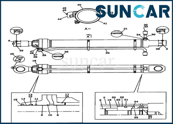 CX800 CASE Parts LZ00314 Bucket Cylinder Seal Kit مجموعات إصلاح حفارة الزاحف