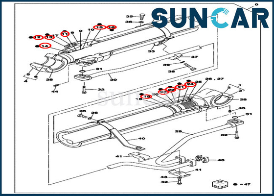 LZ007110 Boom Seal Kit Cylinder Kit يناسب CX800B CX800 CASE