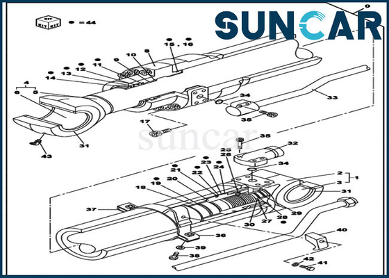 CASE Dipper / Arm Seal Kit LZ011200 طقم استبدال الأسطوانة يناسب الحفار CX210C LC CX210D LC
