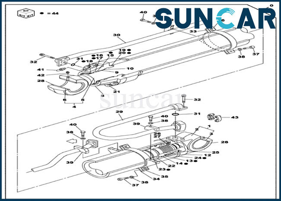 CX470C CASE OEM Parts LZ010160 Dipper Cylinder Repair Seal Kit مجموعات إعادة البناء الهيدروليكية