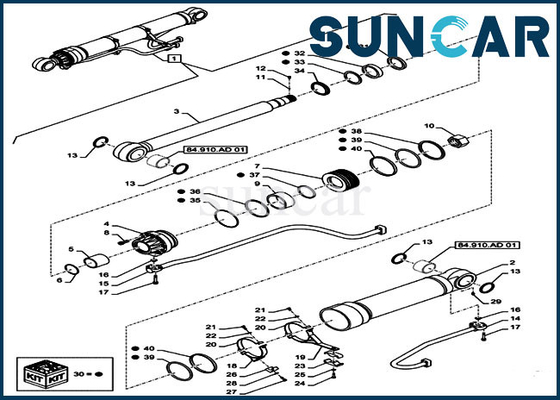 Boom Sealing Kit LZ013760 طقم ختم إصلاح الأسطوانة لحالة حفارة CX490D LC CX500D LC