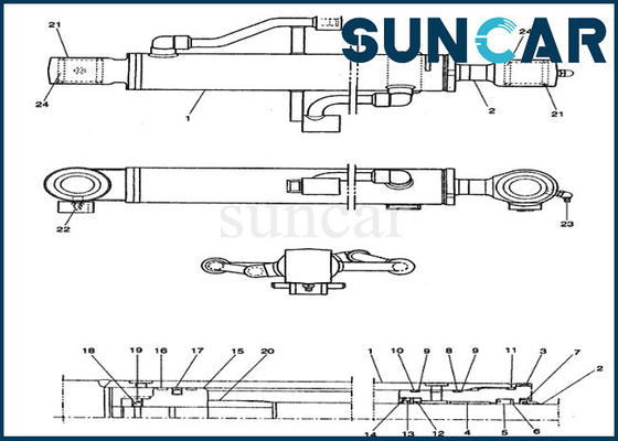 PE01V00001R100 Boom Cylinder Seal Kit CX14 أطقم استبدال حفارة هيدروليكية