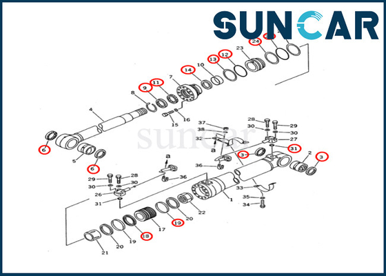 707-99-47620 7079947620 طقم ختم أسطوانة بوم يناسب حفارات KOMATSU PC200-5
