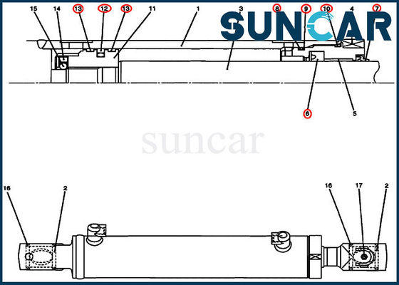 CASE OEM Kits PU01V00028R300 طقم إصلاح ختم الاسطوانة المتأرجحة يناسب نموذج حفارة CX17B