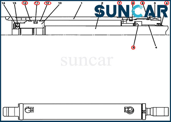 PU01V00030R100 أطقم إصلاح أسطوانة الزاحف CASE CX17B طقم ختم الزيت الهيدروليكي