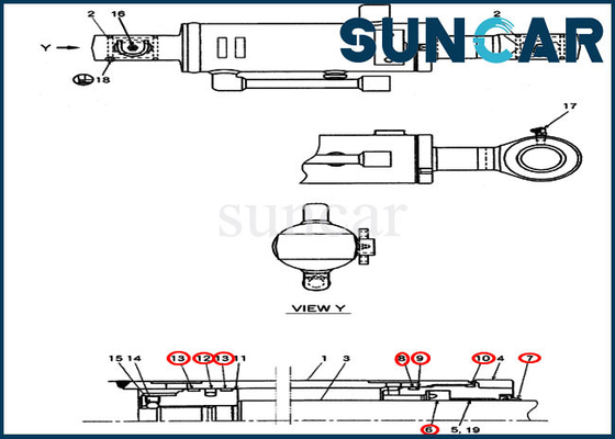 72953540 Dozer Cylinder Seal Kit إصلاح أطقم لحفارة مجنزرة صغيرة CX20B CX22B